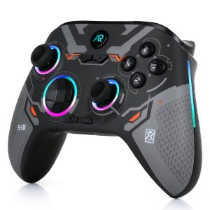 ARcNet Tri-Mode Wireless Gaming Controller with Hall Effect Joysticks & Triggers, 2.4G / Bluetooth/Wired Gamepad for PC, Windows 10/11, Laptop, Android, iOS & PS3, RGB, Anti-Drift (Black)