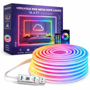 One94Store Premium Smart SMD Rope Light 5M with App & Remote Control, Music Sync RGB LED Light, 16 Million Colors, Luxury Ambient Lighting, Flexible Mood Light for Gaming Room, Bedroom, TV Backlight